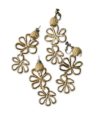 Twin Flower Earrings / Pierced Earrings