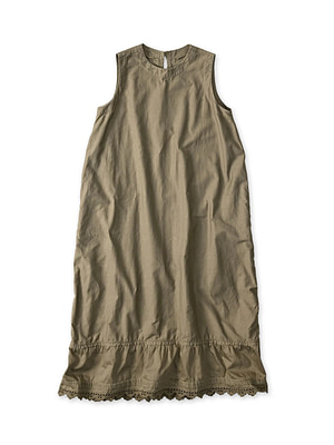 Horizontal Satin Poyon Dress Gray Khaki