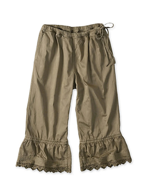 Horizontal Satin Petit Pants Gray Khaki