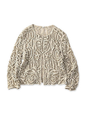 Linen Ribbon Battenberg Embroidery Bolero