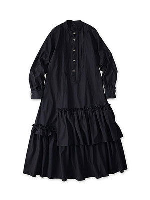 Indigo Batiste Tiered Shirt Dress Detail