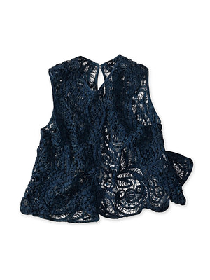 Ai Linen Ribbon Battenberg Embroidery Sleeveless Shirt