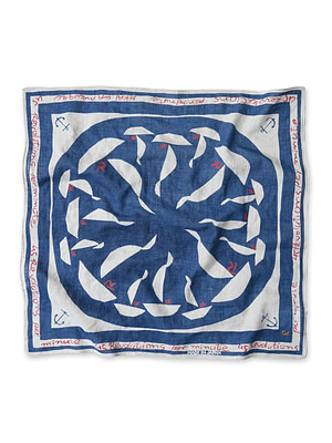 Indigo Gauze Tri-color Bandana Kachin Yacht