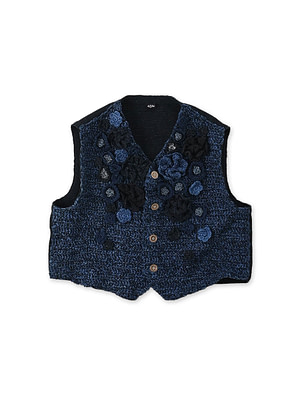 Indigo Cloche Flower Vest Indigo Flower