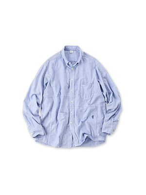 Supima OX 908 Ocean Sail Shirt Saxe Stripe