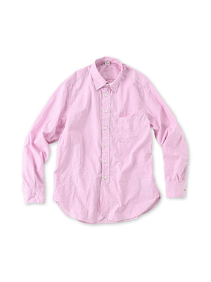 Supima Organic Baptiste 908 Loafer Shirt Pink Gingham