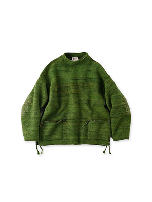 Chitose Wool Boiled 908 Uma Sweater Green Chitose