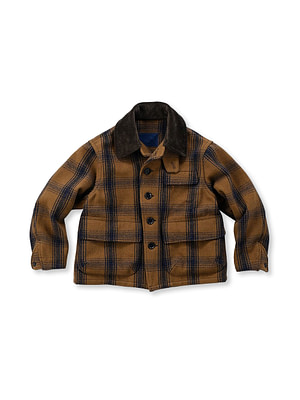 Teddy Check Melton Wool 908 Hunting Jacket Camel Check