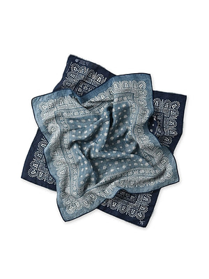 Indigo Supima Organic Square Lace Bandana