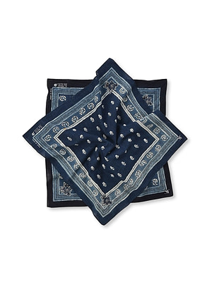 Indigo Supima Selvedge Cotton Havana Bouquet Bandana