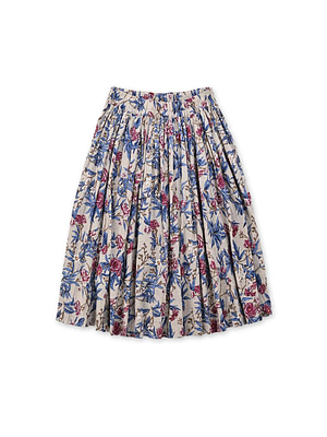 Doama Hira Garden Balsam Print Easy Skirt Pink