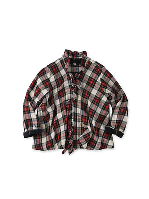 Indigo Zimba Flannel Check Frill Cache-Coeur Red Tartan Check