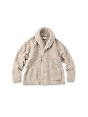 Cotton Shetland 908 Shawl Collar Natural