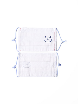 Khadi Cotton Smile Mask in white