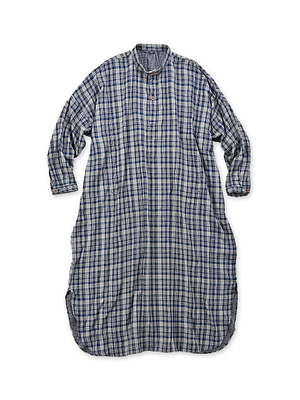 Indigo Fuwa Fuwa Double Woven Easy Dress Check