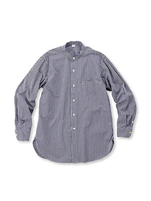 No.180 Miko 908 Cotton Tyrolean Stand Shirt Navy Gingham