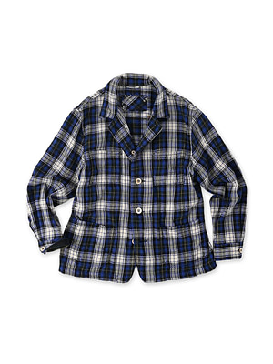 Indigo Zimba Flannel 908 4-pocket Shirt Blue Tartan Check