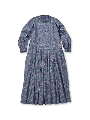 Dungaree Cotton Spring Flower Print Puka Puff Dress Dungaree Clematis