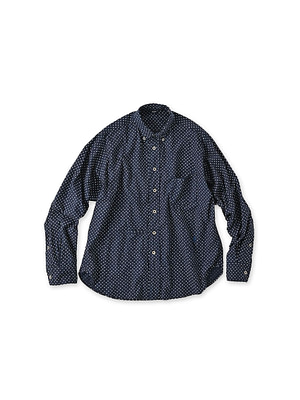 Indigo Tappet Dot Print 908 Ocean Shirt Indigo