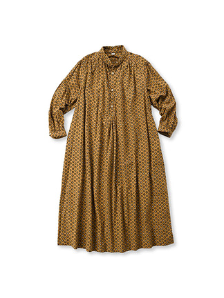 Cigar Dot Print Dress Beige