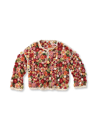 Kagibari Cotton Wool Flower T-shirt Multi Flower