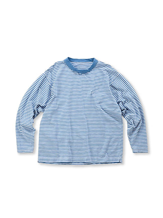 4545 Cotton Stripe 908 Ocean T-shirt Light Blue Stripe