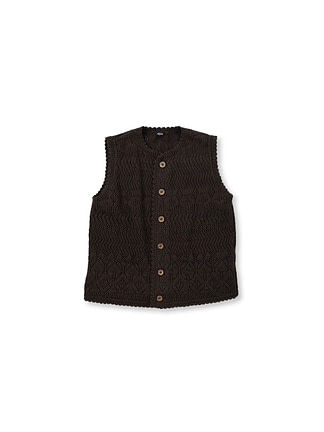 Lace de Cotton Knit Vest Pinecone