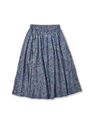 Dungaree Cotton Spring Flower Print Easy Skirt Dungaree Clematis