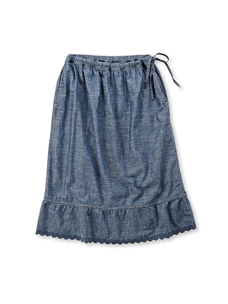 Dungaree Cotton Cutwork Pettit Skirt Ruri