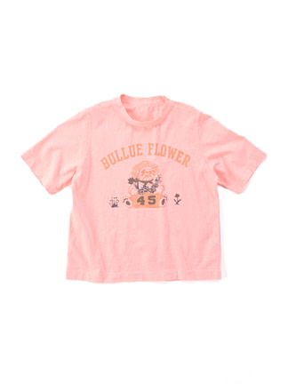 Bull Flower Print 45 Star Cotton T-shirt