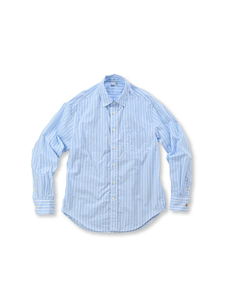 Supima Cotton Batiste 908 Loafer Shirt Light Blue Stripe