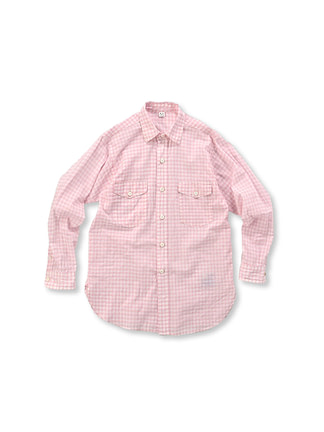 Indian Khadi Cotton Gingham 908 Yama Shirt Pink Gingham