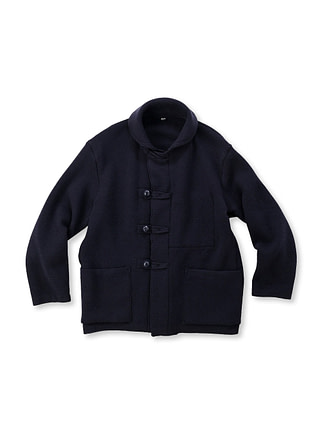 US Mou Milano Rib Wool 908 Duffle All Navy Top