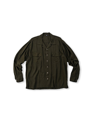Rayon Damp 908 Aloha Shirt Khaki