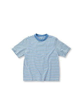 4545 Cotton Stripe 45 Star T-shirt Light Blue Stripe