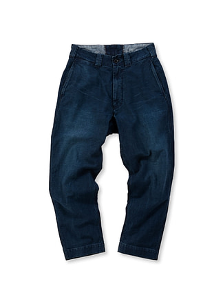 Indigo Okome Satin Cotton Poppo Pants Indigo
