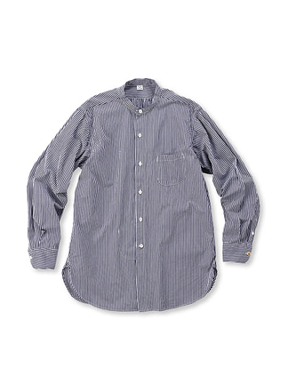 No.180 Miko 908 Cotton Tyrolean Stand Shirt Navy Gingham