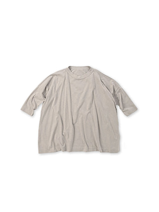 Dozume Tenjiku Cotton Big Slit T-shirt Sandy Gray