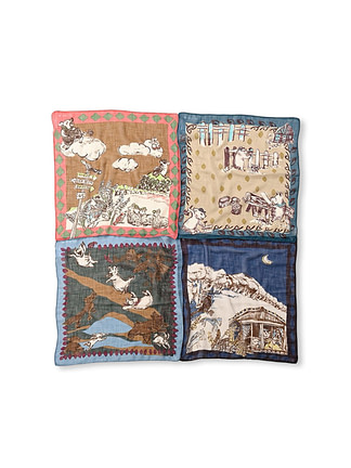 Cotton Gauze Piggies Picture Book Bandana