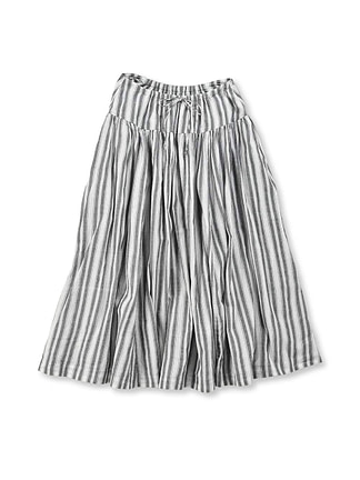 Spring Breeze Indian Khadi Cotton Easy Skirt Kageiro Stripe