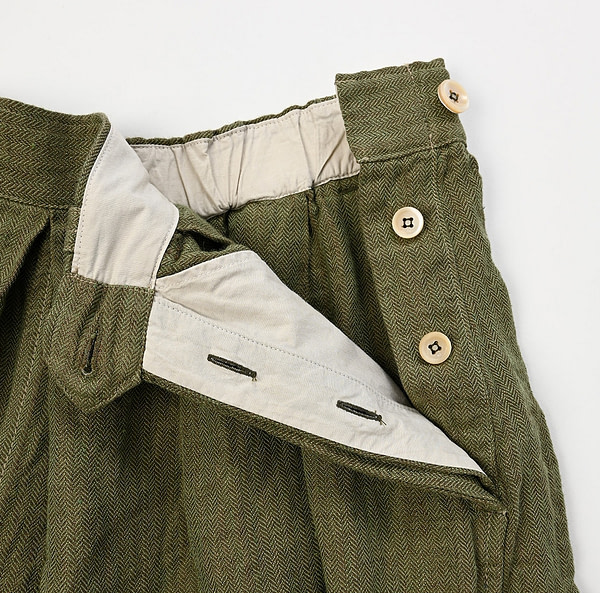 Indian Linen Herringbone Bloomer Pants Detail