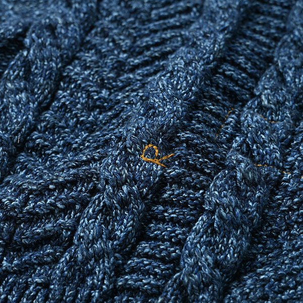 Indigo Aran 908 Sweater Detail