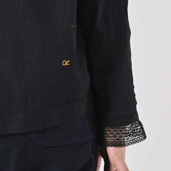 Indian Khadi Sailor Collar Blouse Detail