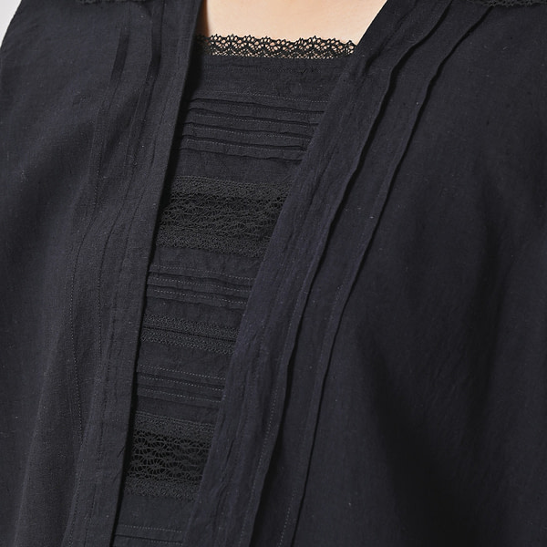 Indian Khadi Sailor Collar Blouse Detail