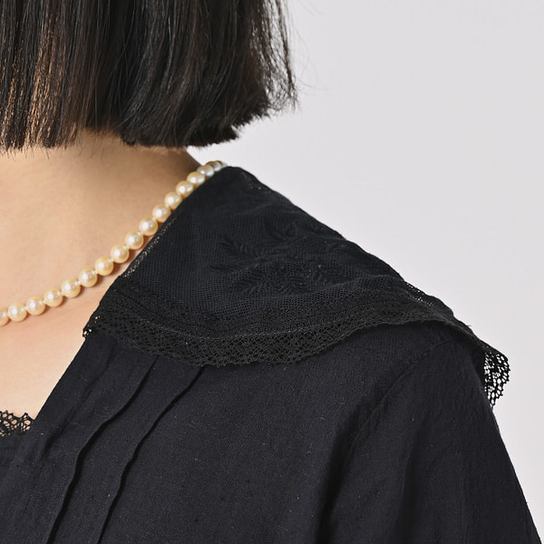 Indian Khadi Sailor Collar Blouse Detail