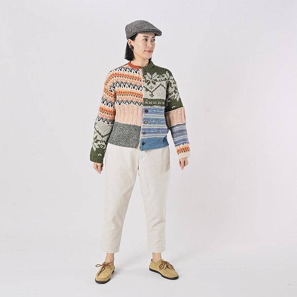 Tamatebako Patchwork Cardigan Female Model