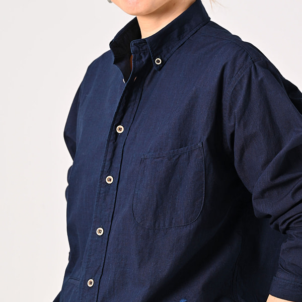 Indigo Batiste 908 Ocean Button Down Shirt Detail