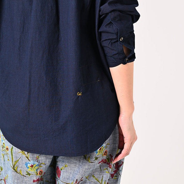 Indigo Batiste 908 Ocean Button Down Shirt Detail