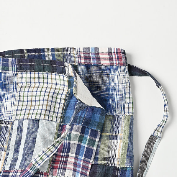 Indian Linen Patchwork Wrap Skirt Detail