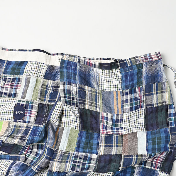Indian Linen Patchwork Wrap Skirt Detail